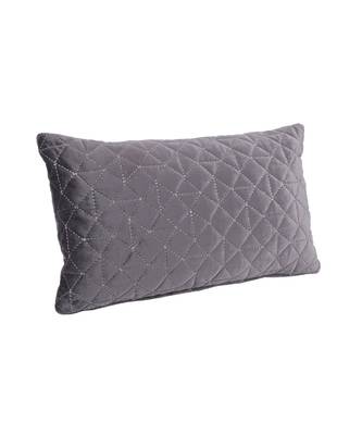 Eyda Super Soft Velvet grey Color Set of 2 Quilted Cushion Cover 4