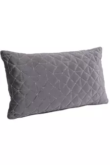 Eyda Super Soft Velvet grey Color Set of 2 Quilted Cushion Cover