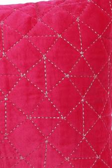 Eyda Super Soft Velvet Fuchsia Color Set of 2 Quilted Cushion Cover