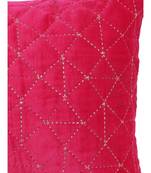 Eyda Super Soft Velvet Fuchsia Color Set of 2 Quilted Cushion Cover
