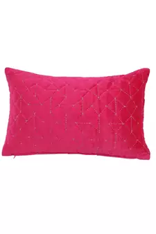 Eyda Super Soft Velvet Fuchsia Color Set of 2 Quilted Cushion Cover