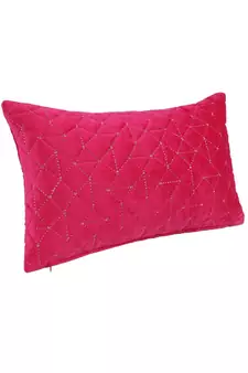 Eyda Super Soft Velvet Fuchsia Color Set of 2 Quilted Cushion Cover