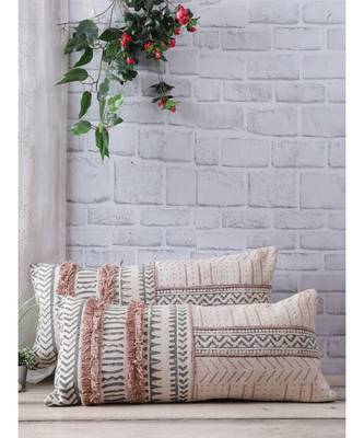 Eyda Hand Block Cotton Cushion Cover Set of 2 2