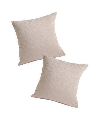 Eyda Velvet Grey Color Set of 2 Quilted Cushion Cover 4