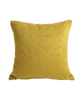 Eyda Velvet Olive Color Set of 2 Quilted Cushion Cover 2