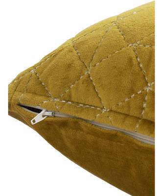 Eyda Velvet Olive Color Set of 2 Quilted Cushion Cover 5