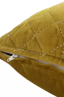 Eyda Velvet Olive Color Set of 2 Quilted Cushion Cover