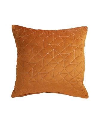 Eyda Velvet Rust Color Set of 2 Quilted Cushion Cover 2