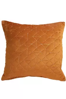 Eyda Velvet Rust Color Set of 2 Quilted Cushion Cover
