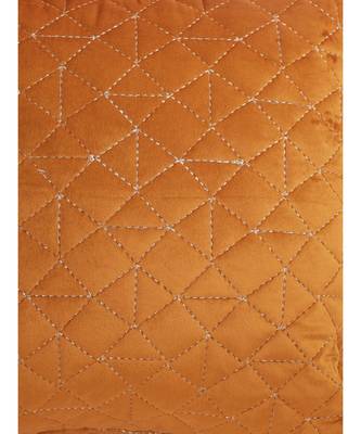 Eyda Velvet Rust Color Set of 2 Quilted Cushion Cover 3