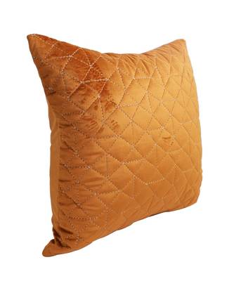 Eyda Velvet Rust Color Set of 2 Quilted Cushion Cover 5