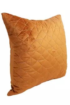Eyda Velvet Rust Color Set of 2 Quilted Cushion Cover