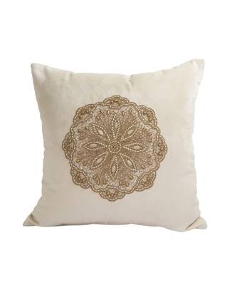 Eyda Velvet Ivory Color Set of 2 Quilted Cushion Cover 2