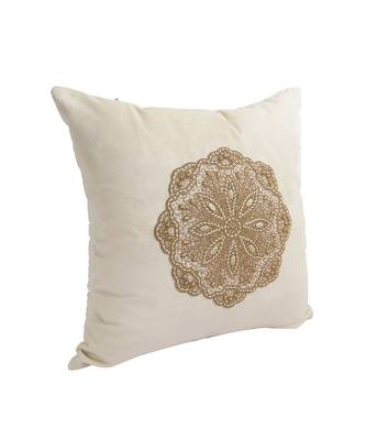 Eyda Velvet Ivory Color Set of 2 Quilted Cushion Cover 3