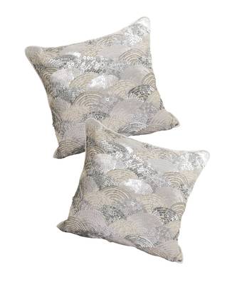 Eyda Silver Embellished Set of 2 Cushion Cover 4