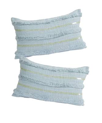 Eyda Set of 2 Sky Blue Color Cotton Cushion Cover 1