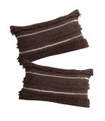 Eyda Set of 2 Dark Brown Color Cotton Cushion Cover