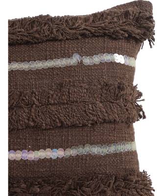 Eyda Set of 2 Dark Brown Color Cotton Cushion Cover 2