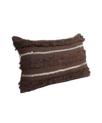 Eyda Set of 2 Dark Brown Color Cotton Cushion Cover 5