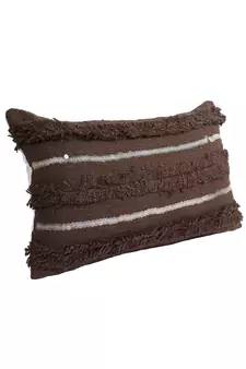 Eyda Set of 2 Dark Brown Color Cotton Cushion Cover