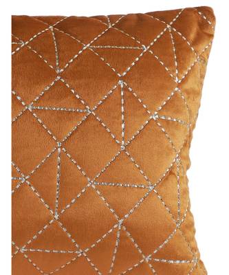 Eyda Super Soft Rust Color Set of 2 Quilted Cushion Cover 1