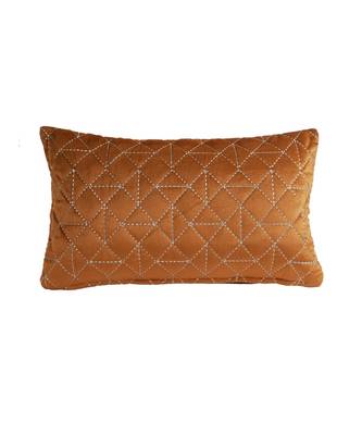 Eyda Super Soft Rust Color Set of 2 Quilted Cushion Cover 3