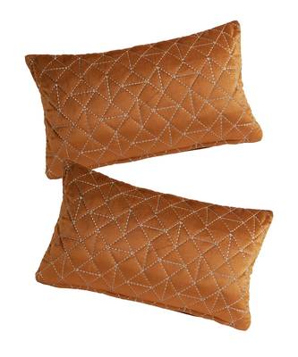 Eyda Super Soft Rust Color Set of 2 Quilted Cushion Cover 4