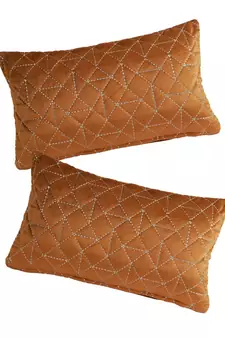 Eyda Super Soft Rust Color Set of 2 Quilted Cushion Cover