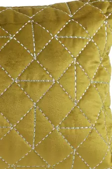 Eyda Super Soft Olive Green Color Set of 2 Quilted Cushion Cover