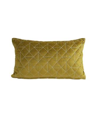 Eyda Super Soft Olive Green Color Set of 2 Quilted Cushion Cover 4