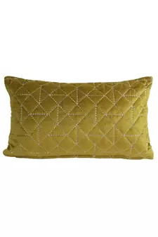 Eyda Super Soft Olive Green Color Set of 2 Quilted Cushion Cover