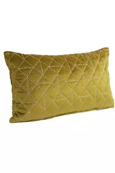 Eyda Super Soft Olive Green Color Set of 2 Quilted Cushion Cover