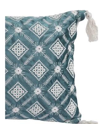Eyda Super Soft Green Color Set of 2 Embroidered Cushion Cover 2
