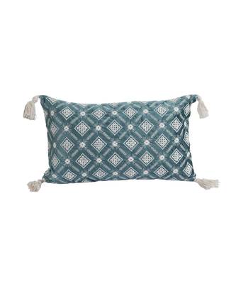 Eyda Super Soft Green Color Set of 2 Embroidered Cushion Cover 5