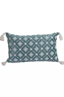 Eyda Super Soft Green Color Set of 2 Embroidered Cushion Cover