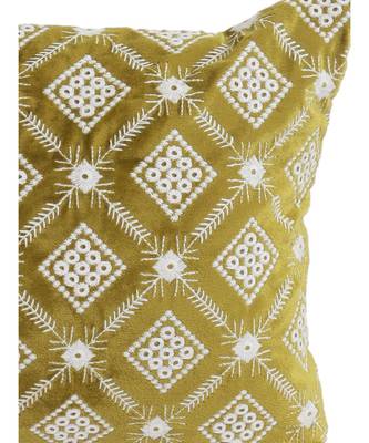 Eyda Super Soft Green Color Set of 2 Embroidered Cushion Cover 2