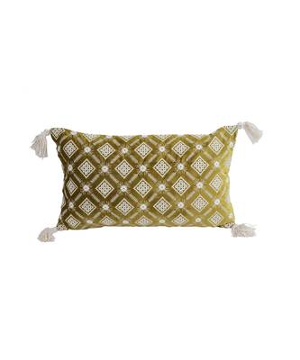 Eyda Super Soft Green Color Set of 2 Embroidered Cushion Cover 5