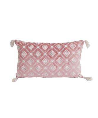 Eyda Super Soft Pink Color Set of 2 Embroidered Cushion Cover 5