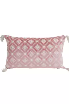 Eyda Super Soft Pink Color Set of 2 Embroidered Cushion Cover