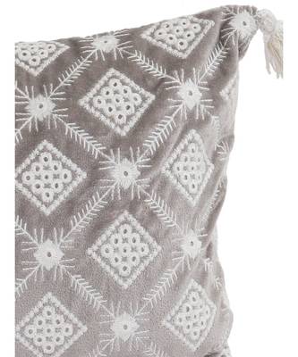 Eyda Super Soft Grey Color Set of 2 Embroidered Cushion Cover 2