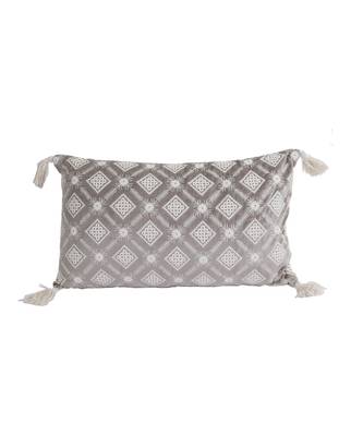 Eyda Super Soft Grey Color Set of 2 Embroidered Cushion Cover 5