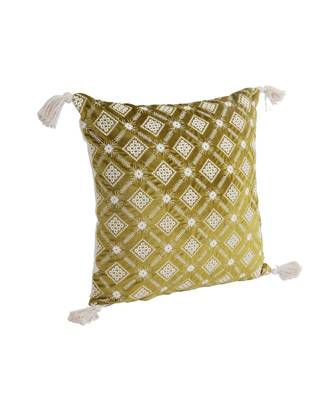 Eyda Super Soft Green Color Set of 2 Embroidered Cushion Cover 5