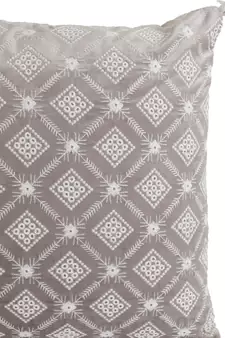 Eyda Super Soft Grey Color Set of 2 Embroidered Cushion Cover