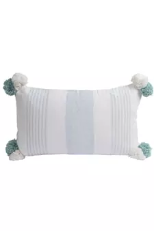 Eyda Decorative White Color Striped Set of 2 Cushion Cover