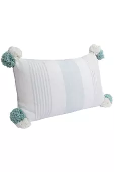 Eyda Decorative White Color Striped Set of 2 Cushion Cover