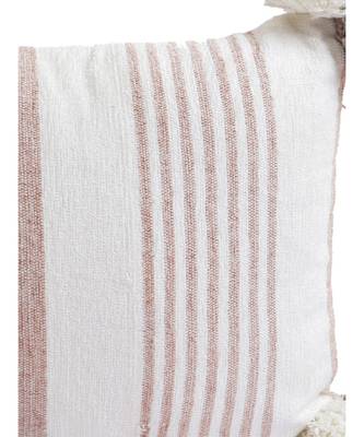 Eyda Decorative White and Brown Color Striped Set of 2 Cushion Cover 1