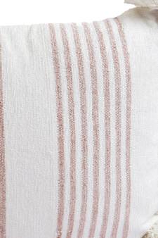 Eyda Decorative White and Brown Color Striped Set of 2 Cushion Cover