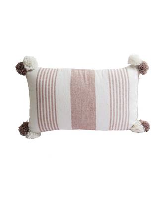 Eyda Decorative White and Brown Color Striped Set of 2 Cushion Cover 4