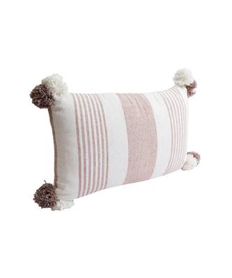 Eyda Decorative White and Brown Color Striped Set of 2 Cushion Cover 5