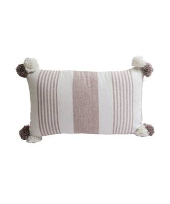 Eyda Decorative White and Brown Color Striped Set of 2 Cushion Cover 4